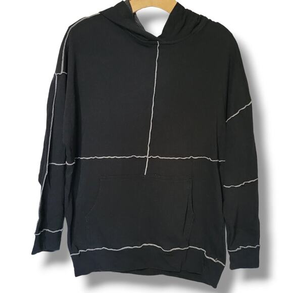 Wild Fable adult Unisex black distressed oversized Hooded Sweater  - xs - Picture 1 of 7